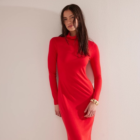 Free People Dresses & Skirts - Free People Good Feels Mockneck Midi Dress- BLACK COLOR